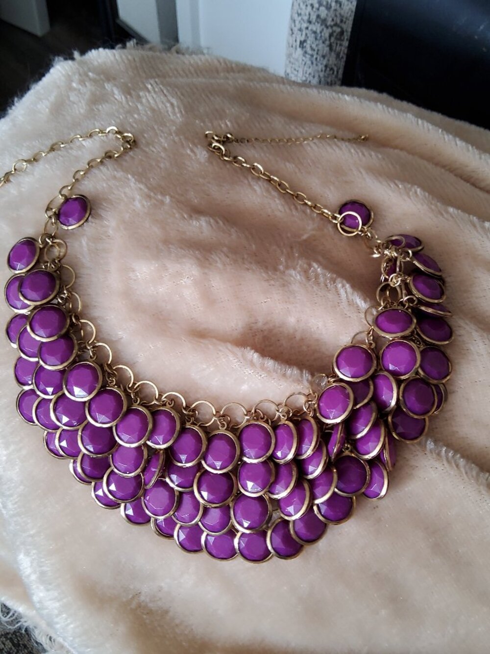 Purple and Gold Bib necklace